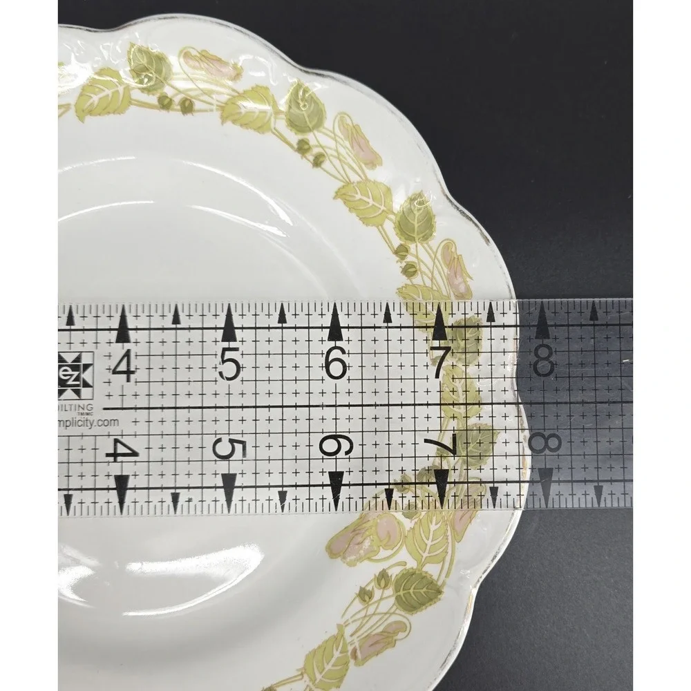Set of 2 Johnson‎ Brothers The Tuscany Salad Plates Green Pink Leaves Scallop